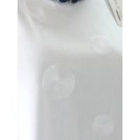 Elegancka tunika o luźnym fasonie - biała haftowane koła